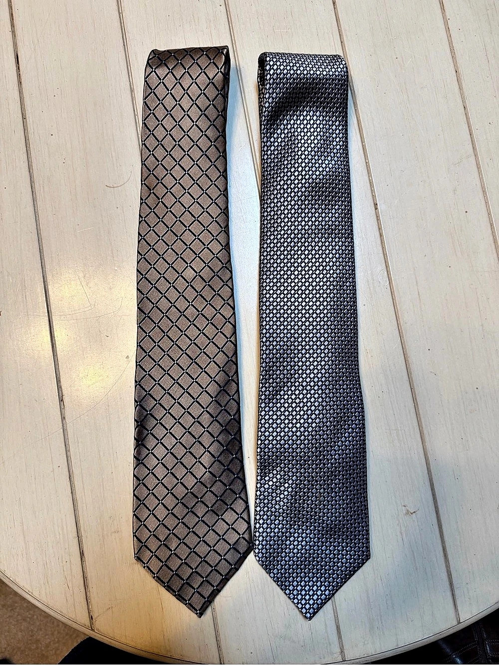 Nautica Men's Geometric Ties Set of 2 in Brown & Blue